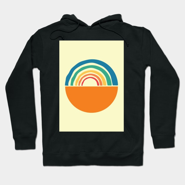 Trendy Abstract Rainbow Minimalist Graphic Illustration Hoodie by CityNoir